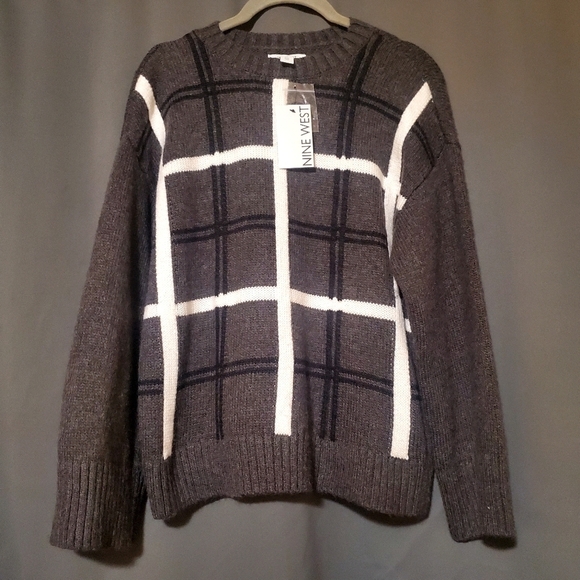 Nine West Gray Pullover Sweater Size Medium NWT - Picture 1 of 6